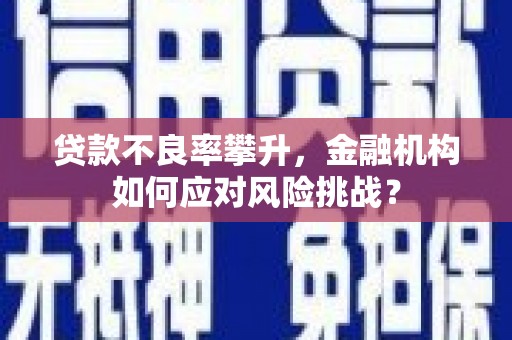 竹北贷款不良率攀升，金融机构如何应对风险挑战？